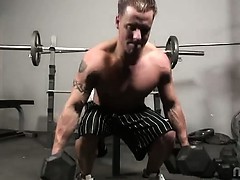 Cum join Billy in the gym working on himself in more ways