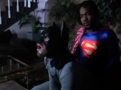 Superman Barebacking Batman After Bj In Interracial Duo