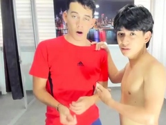 Hot gay twinks share blowjobs and handjobs