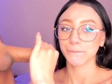 Nerdy Teen Gets Her Mouth Stuffed with Hard Dick