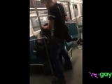 Asian twink get's BJ from older man in a subway