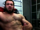 Muscular Bear Strokes His Cock On Webcam