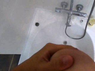 Big-Ass Black Teen's Solo Shower Footjob on Webcam